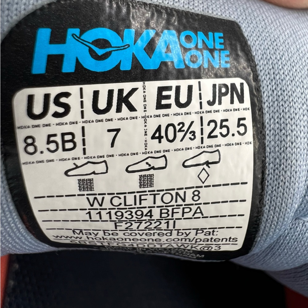 Hoka One Clifton Edge Light Blue Wonen Sneakers Size 8.5B - Picture 5 of 16